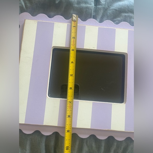 New Arrivals Inc Picture Frames Purple White Baby Room Scallop Polka Dots Stripe - Picture 5 of 8